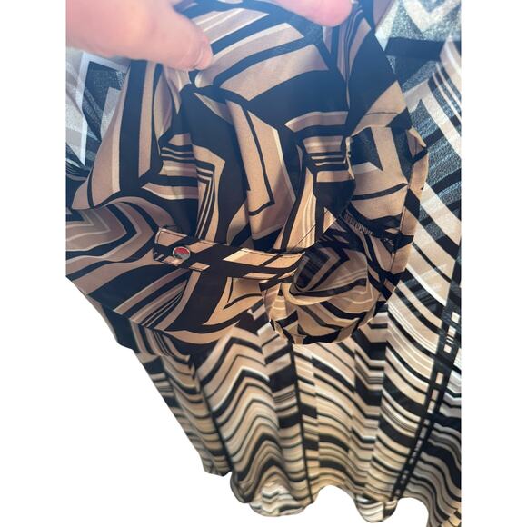 Cato Black/tan Chevron Print Tunic Plus Size Stylish Women's Top Size 22/24W - Picture 5 of 8